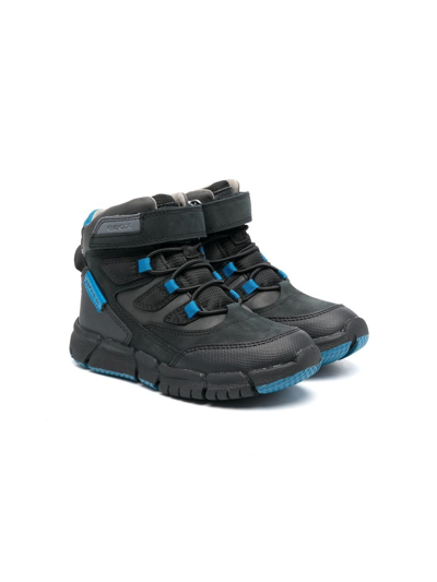 Geox Kids' Flexyper Abx Touch-strap Boots In Black