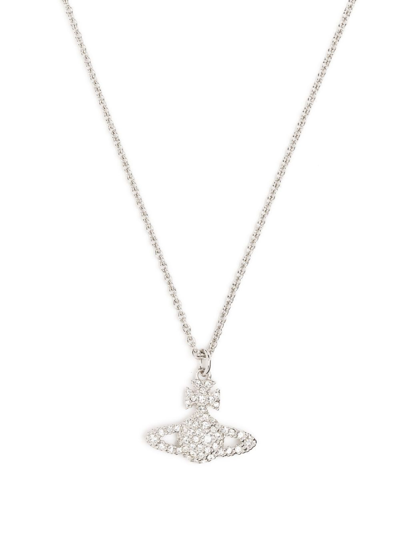 Vivienne Westwood Grace Bas Relief Orb-pendant Necklace In Silver