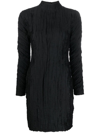 Rodebjer Crease-effect Mock Neck Dress In Black