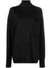 Quira Ribbed-knit Roll Neck Jumper In Black