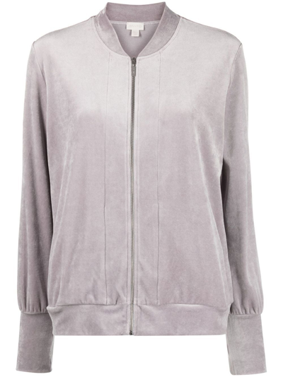 Hanro Zip-up Bomber Jacket In Purple