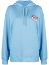 Opening Ceremony Patch-detail Cotton Hoodie In Blue