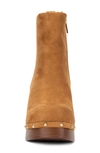 New York And Company Vanna Studded Platform Bootie In Cognac