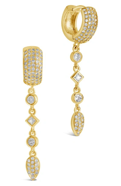 Sterling Forever Malin Drop Hoop Earrings In Gold