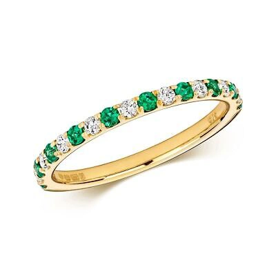 Pre-owned Emerald 0. Diamant &  Ewigkeit Ring Grössen J-q Gelbgold