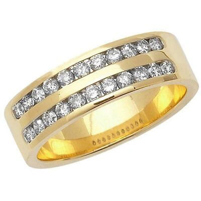 Pre-owned Eternity 0.53ct Diamant 2 Reihen Halb  Sizej-q Gelbgold