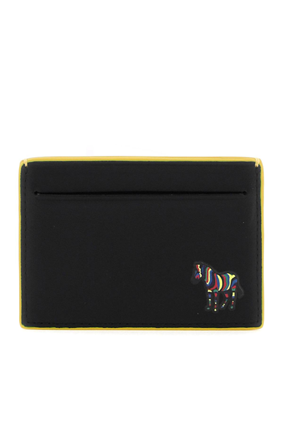 Ps By Paul Smith Polo Pony Leather Cardholder In Yellow,black