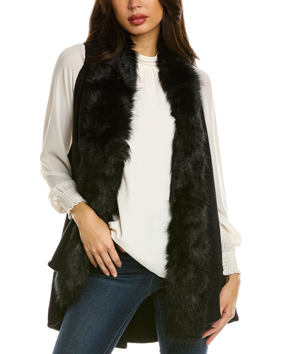 Surell Accessories Draped Vest In Black