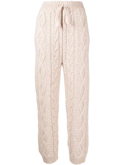 Low Classic Cable-knit Straight Trousers In 中性色