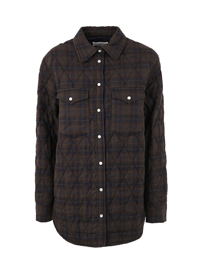 Isabel Marant Étoile Quilted Checked Button-up Shirt In Brown