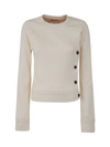 N°21 N.21's  White Side Buttons Sweater In White