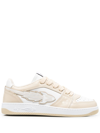 Enterprise Japan Mens White Fabric Sneakers In Beige