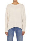 Allude Ribbed-trim Crew-neck Jumper In Beige