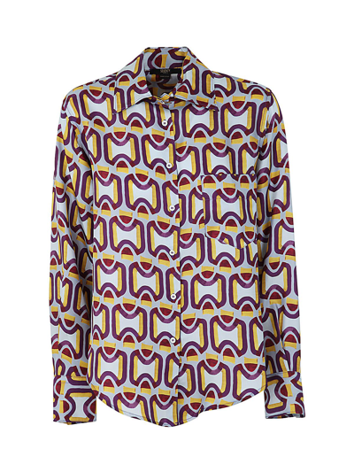 Seventy Silk Blouse Violet  Woman In Blue