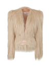 Philosophy Di Lorenzo Serafini Cropped Faux Fur Jacket In White