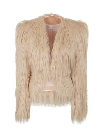 Philosophy Di Lorenzo Serafini Cropped Faux Fur Jacket In White