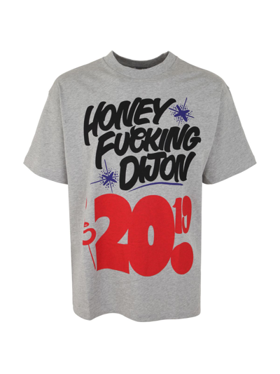 Honey Fucking Dijon Logo-print Graphic T-shirt In Grey