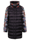 Etro High-neck Printed Puffer Jacket In Black
