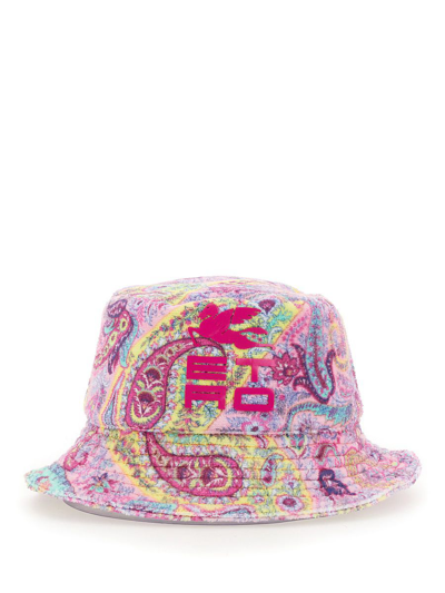 Etro Bucket Hat With Logo Embossing In Pink