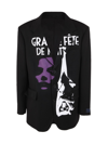 Raf Simons Oversized Blazer With Uniform Pockets And Print In Black