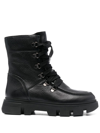 GEOX 45MM VILDE LACE-UP LEATHER BOOTS