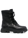 Geox 45mm Vilde Lace-up Leather Boots In Black