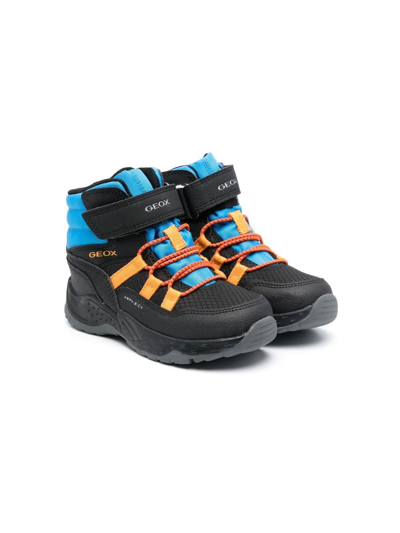Geox Kids' Sentiero Abx Lace-up Boots In Black