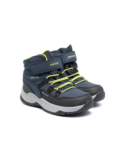 Geox Kids' Sentiero Abx Touch-strap Boots In Blue
