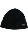 Barbour Carlton Ribbed Beanie In Black