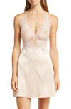 Wacoal Center Stage Racer Back Lace & Satin Chemise In Rose/angel
