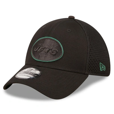 New Era Black New York Jets Team Neo 39thirty Flex Hat