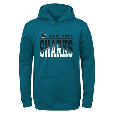OUTERSTUFF YOUTH TEAL SAN JOSE SHARKS PLAY-BY-PLAY PERFORMANCE PULLOVER HOODIE