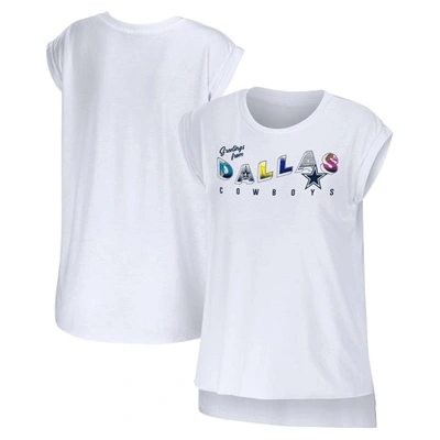 Wear By Erin Andrews White Dallas Cowboys Greetings From Muscle T-shirt