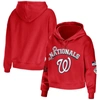 Wear By Erin Andrews Red Washington Nationals Modest Patches Cropped Pullover Hoodie In Red