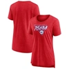 Fanatics Branded Heathered Red Philadelphia 76ers True Classics Tri-blend T-shirt In Heather Red