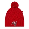 New Era Red Tampa Bay Buccaneers Toasty Cuffed Knit Hat With Pom In Red