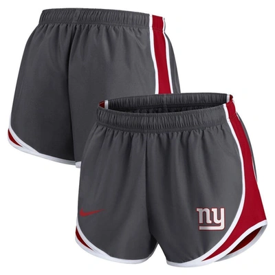 Nike Women's Dri-fit Logo Tempo (nfl New York Giants) Shorts In Grey