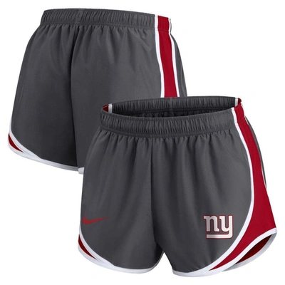 Nike Women's Dri-fit Logo Tempo (nfl New York Giants) Shorts In Charcoal