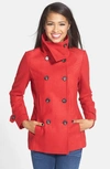 Thread & Supply Double Breasted Peacoat In Red