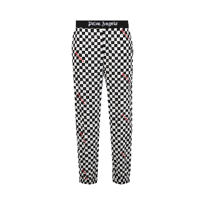 Pre-owned Palm Angels Damier Print Easy Pants 'black/red'