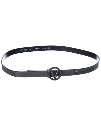 Valentino By Mario Valentino Baby Soave Leather Belt In Black