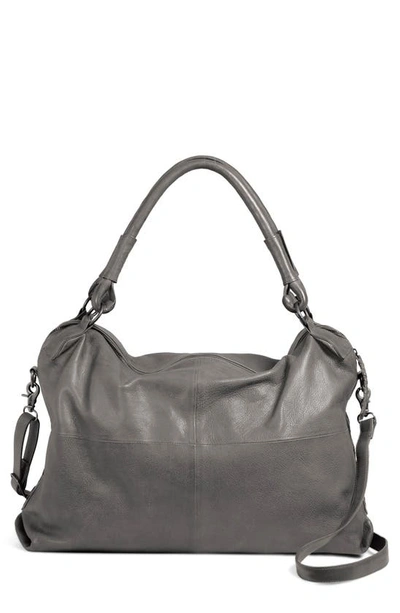 Day & Mood Media Leather Satchel Bag In Gray