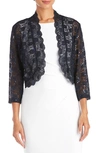 Nightway Sequin & Lace Shrug In Navy