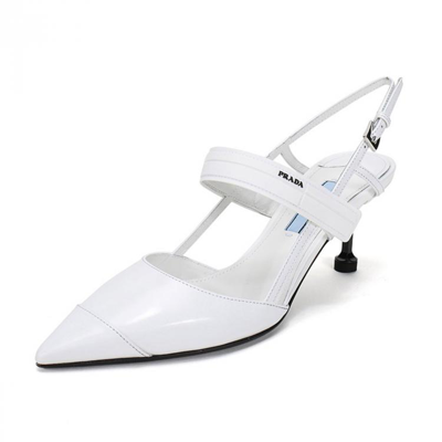 Prada 女士皮革高跟鞋凉鞋 1i296i Az3 F 065 In White