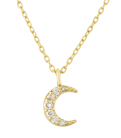 Anita Somayaji Diamond Moon Necklace In Gold