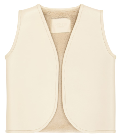 Donsje Kids' Noa Suede Vest In Cream Leather