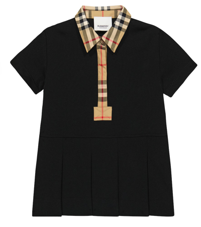 strapless open back dress Burberry Wool Logo Nova Check Pleated Mini Dress Beige