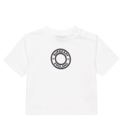 Burberry Baby Cotton T-shirt In Bianco
