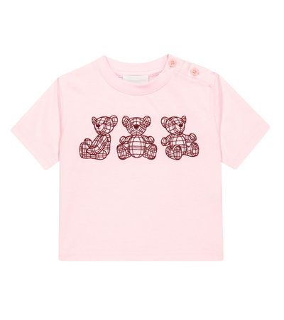 Burberry Babies' 印花棉质t恤 In Pink