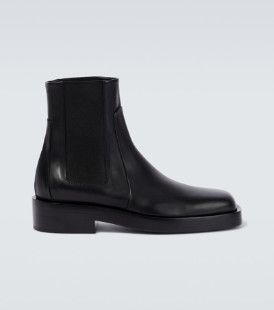 Jil Sander Leather Chelsea Boots In Black (black)